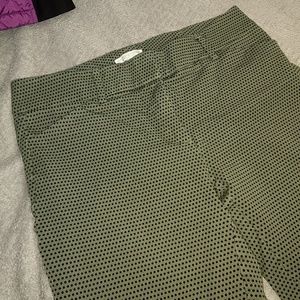 Green polkadot crop pant, size 8
